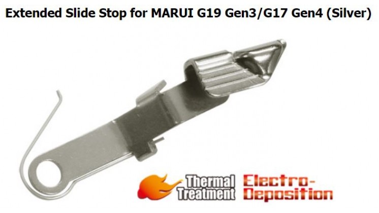 Guarder Extended Slide Stop for MARUI G19 Gen3/G17 Gen4 (Silver)